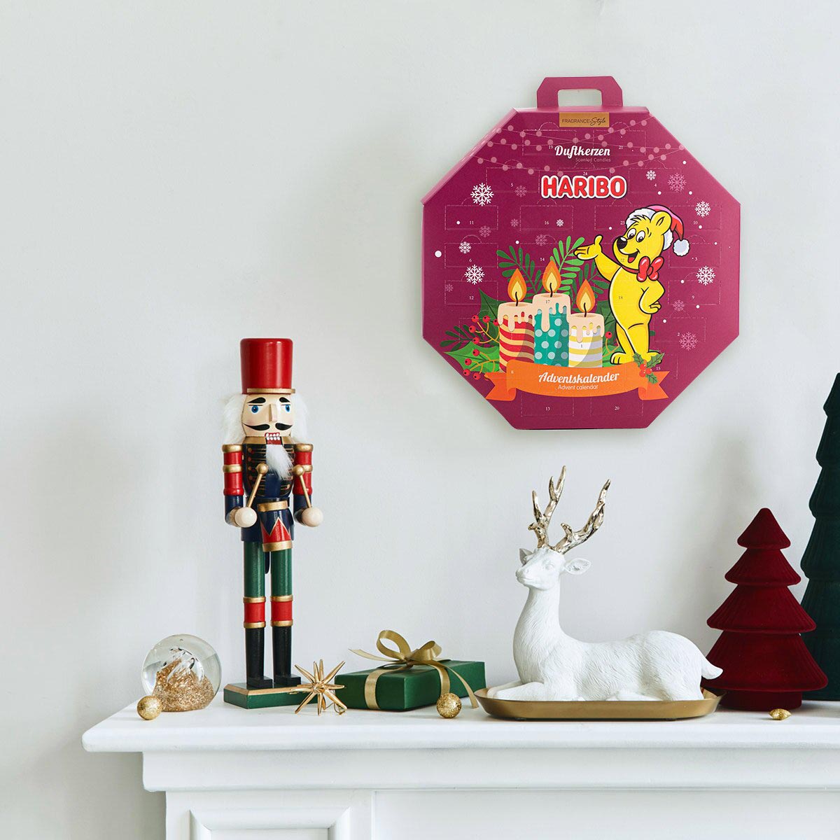 HARIBO Duftkerzen Adventskalender mit Votivkerzen und Teelichtern