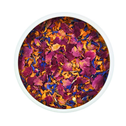 Vanissa Flamme Orientale - Essbare Blütenblätter: Rose, Ringelblume, Kornblume