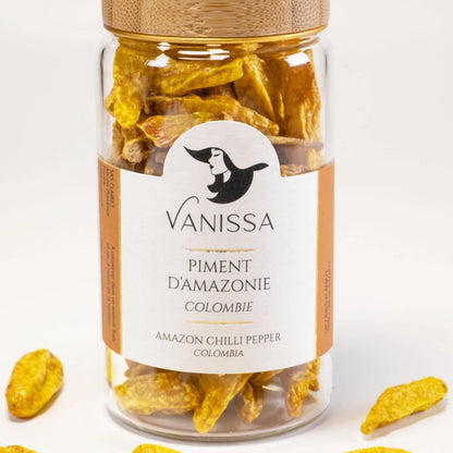 Vanissa Piment d'Amazonie Amazonas Chili Pfeffer aus Kolumbien ganze Schoten im Glas