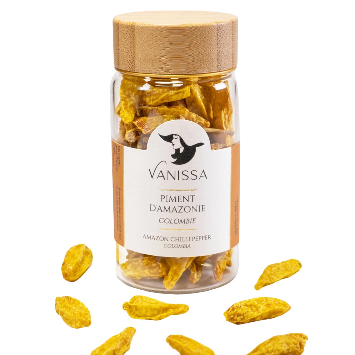 Vanissa Piment d'Amazonie Amazonas Chili Pfeffer aus Kolumbien ganze Schoten im Glas