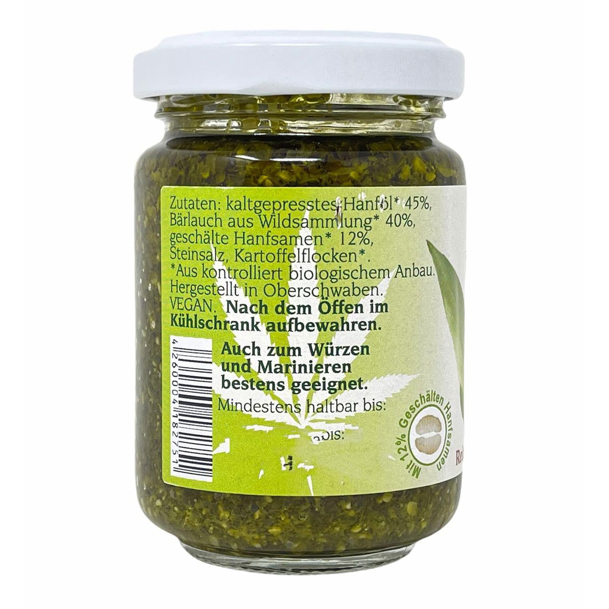 *MHD 12.12.2023* CHIRON Naturdelikatessen Bio Hanf-Pesto Bärlauch kbA 130 g Glas
