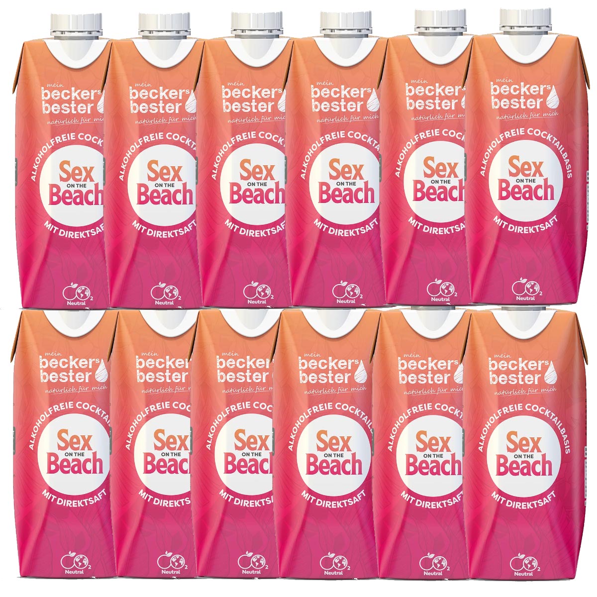 beckers bester Fruchtsaft Getränk Sex on the Beach Fruchtmix Getränk 12 x 0,33 l