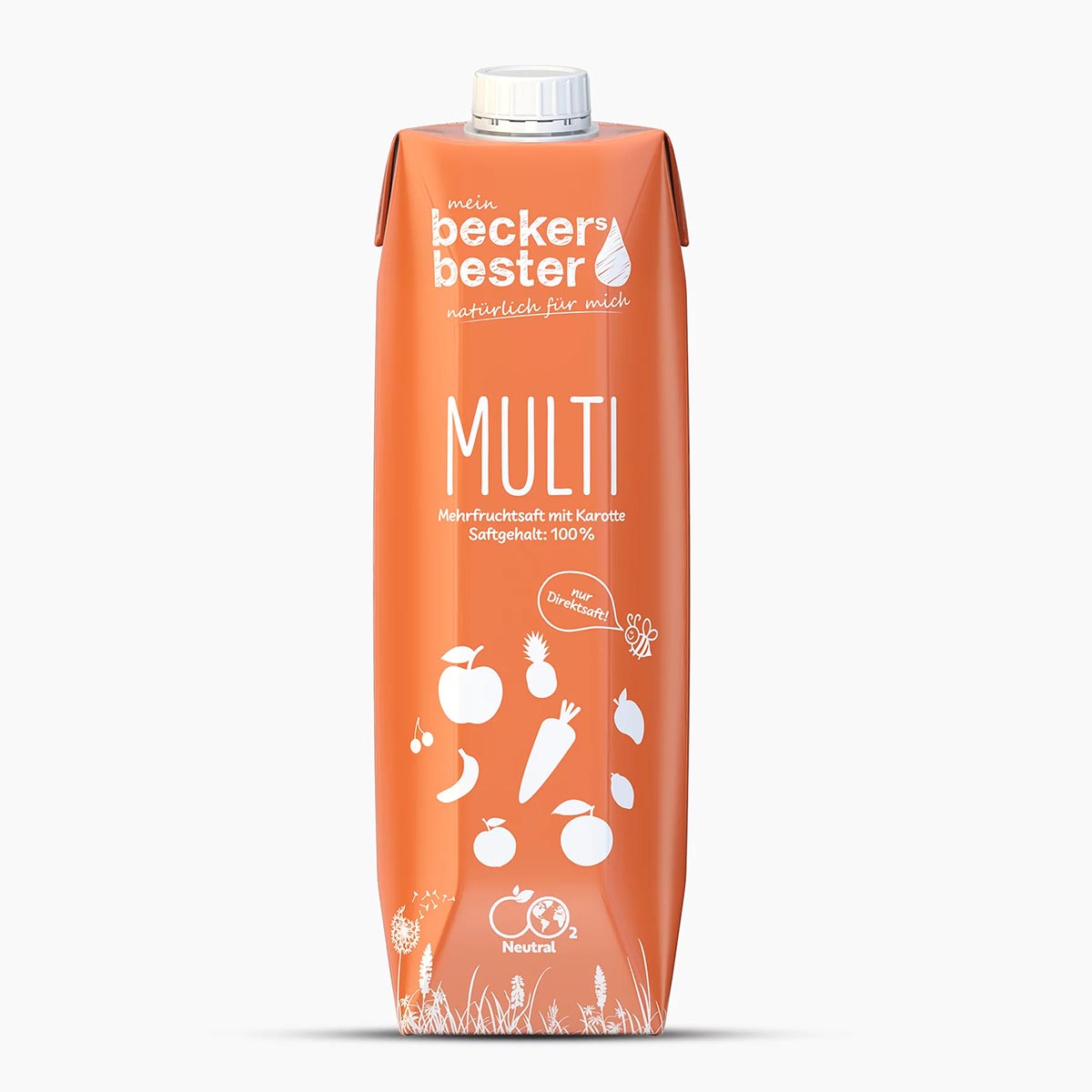beckers bester Fruchtsaft Getränk Multi Mehrfrucht mit Karotte 1 x 1 Liter