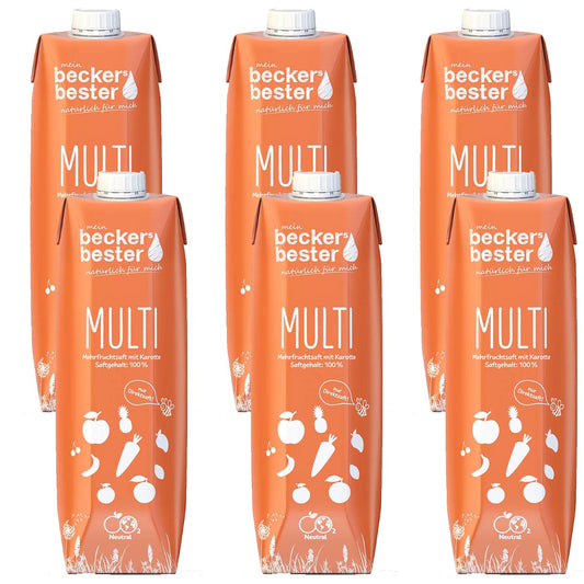 beckers bester Fruchtsaft Getränk Multi Fruchtmix Getränk 6 x 1 Liter