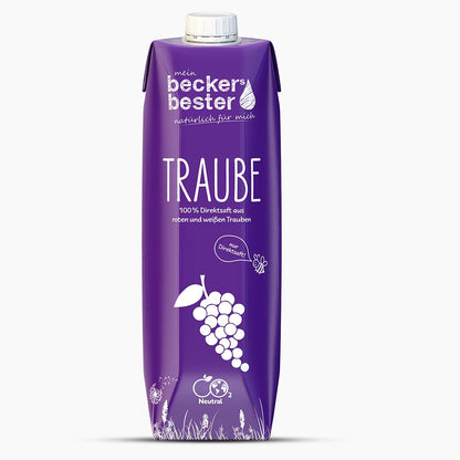 beckers bester Fruchtsaft Getränk Traubensaft rot Fruchtgetränk Getränk 6 x 1 Liter