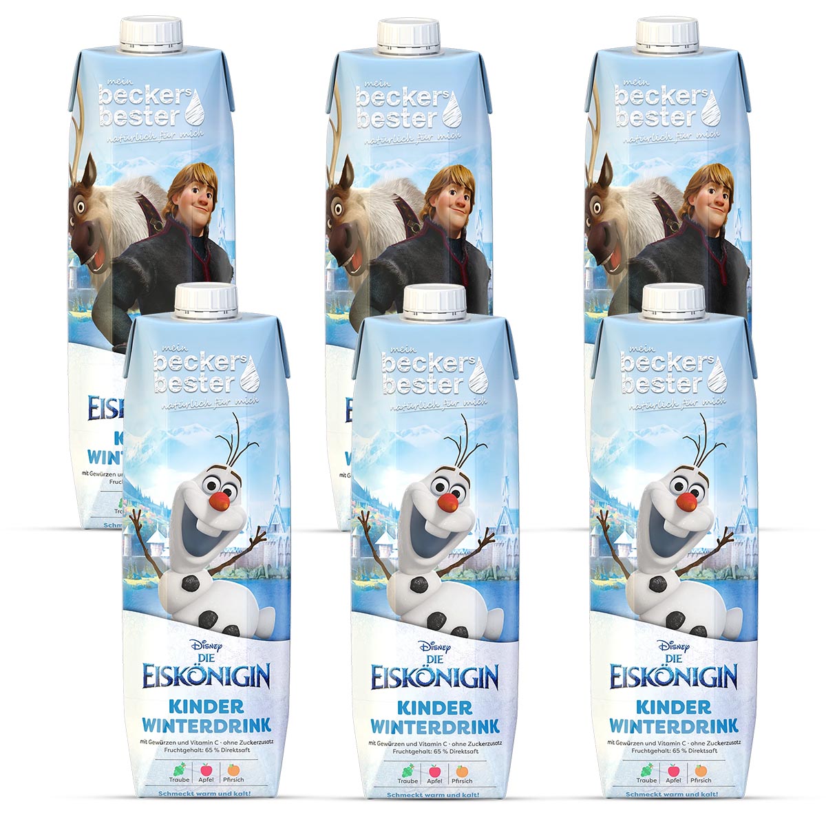 beckers bester Frucht  Getränk Die Eiskönigin: Heller Kinder Winterdrink 6 x 1 Liter