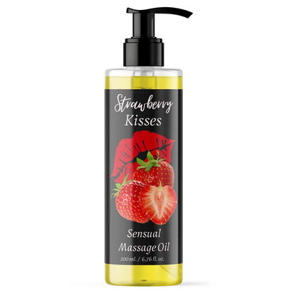 QKnatur Sinnliches Massageöl STRAWBERRY - Verzehrbar - Für alle Körpermassagen 200ml