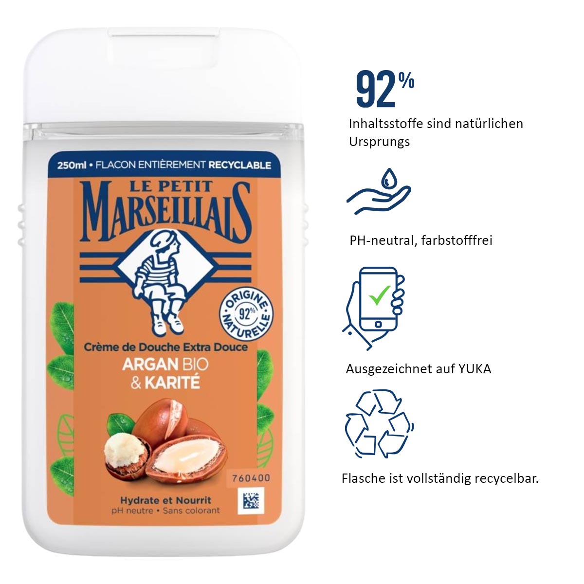 Le Petit Marseillais Bio Duschgel Argan & Karité - Sanfte Pflege aus Frankreich