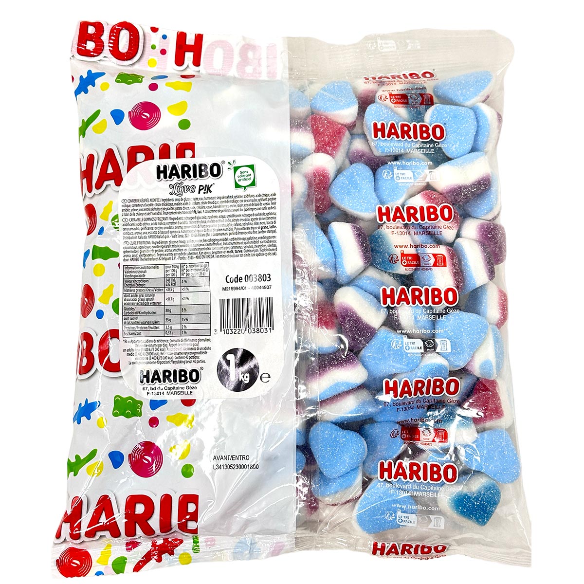 Haribo Love Pik: Cremig-säuerliche Schaumzuckerherzen, 1kg Beutel