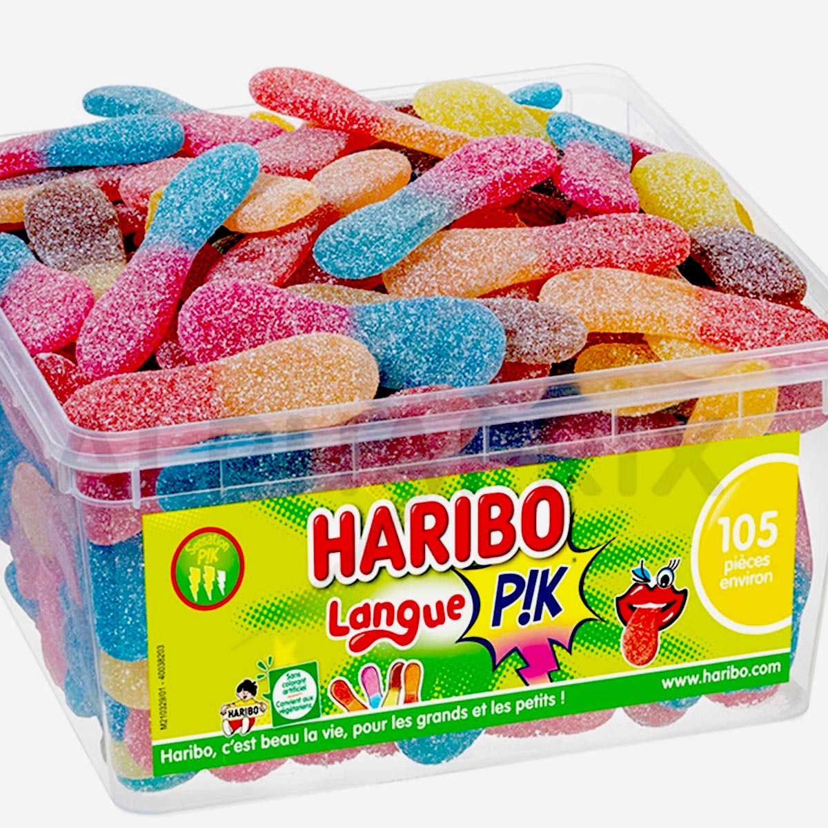 Haribo Langue PIK Saure bunte Zungen in der großen Familienbox 1050 Gramm