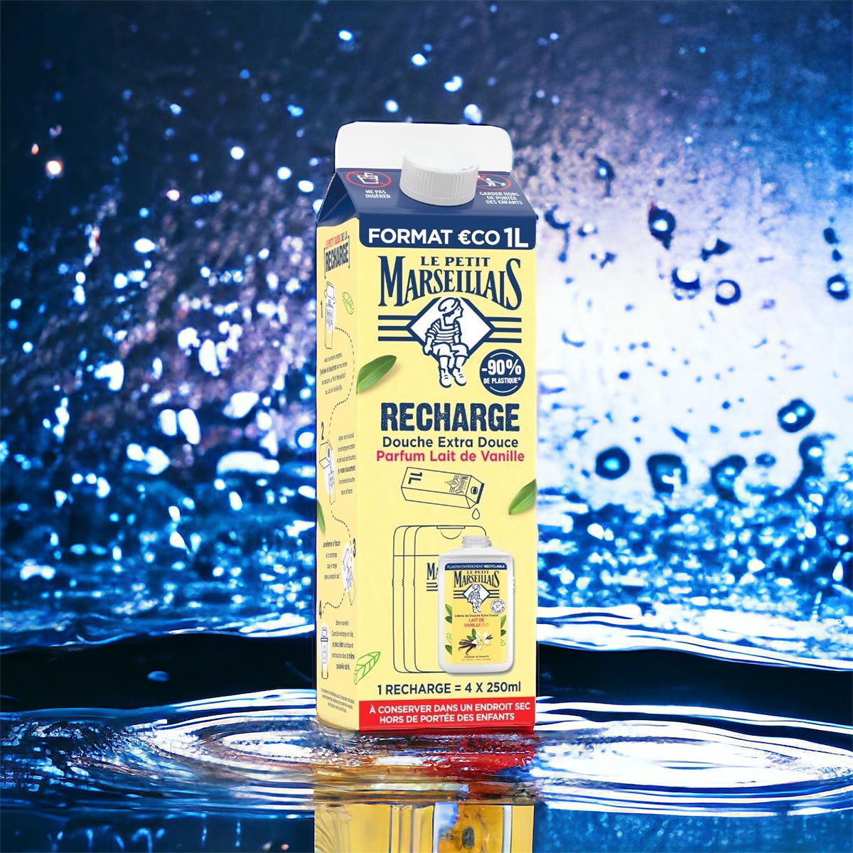 Le Petit Marseillais Duschgel mit Milch 1 Liter Nachfüllpack aus Frankreich