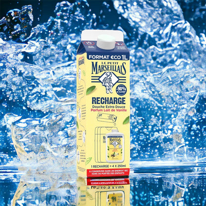 Le Petit Marseillais Duschgel  Vanille Milch 1 Liter Nachfüllpack aus Frankreich