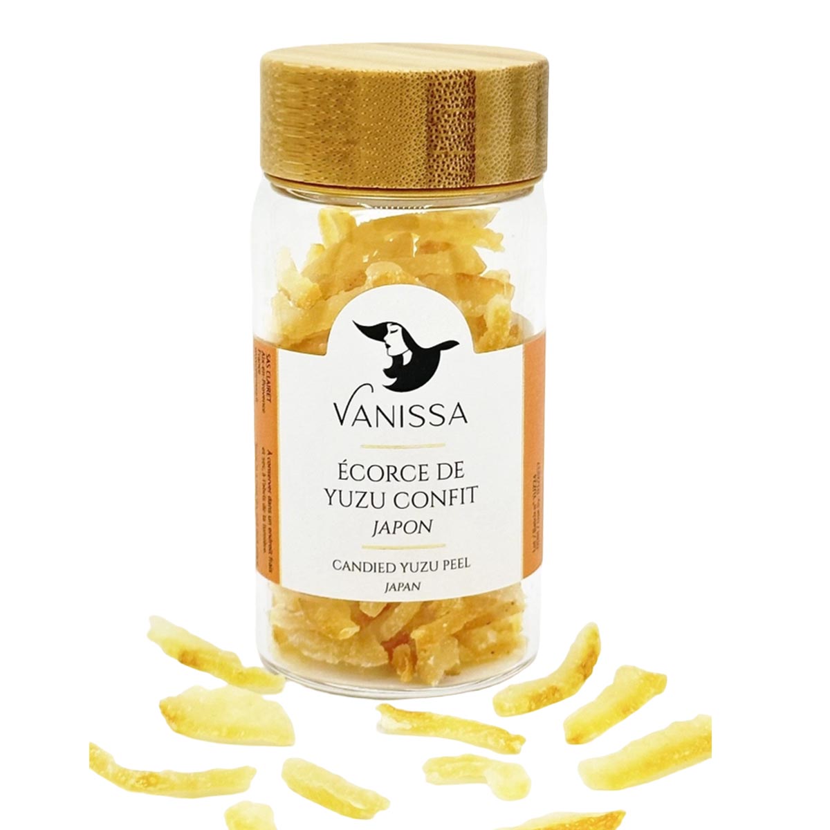 Vanissa Kandierte Yuzu Schalen aus Japan im Glas 45 Gramm