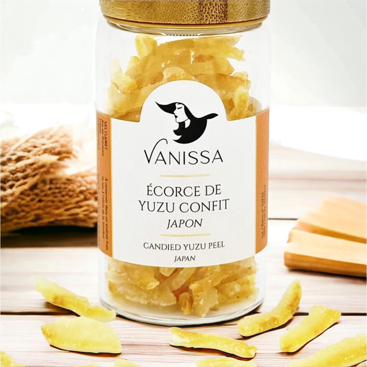 Vanissa Kandierte Yuzu Schalen aus Japan im Glas 45 Gramm
