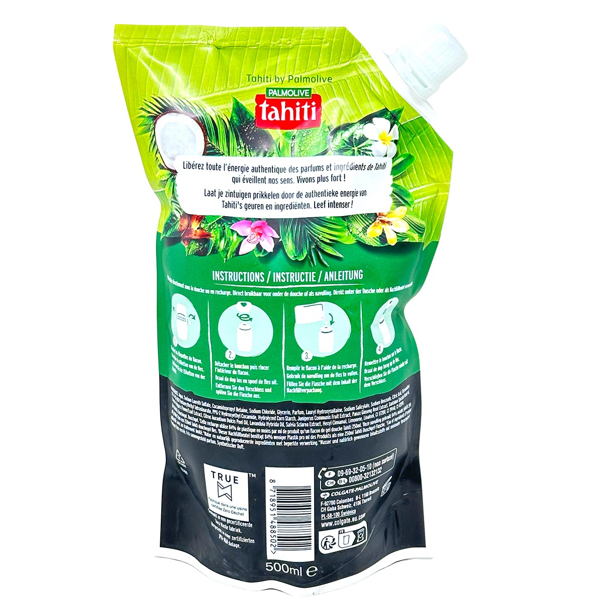 Tahiti - Erfrischendes Tropenholz Duschgel Nachfüllbeutel 500 ml