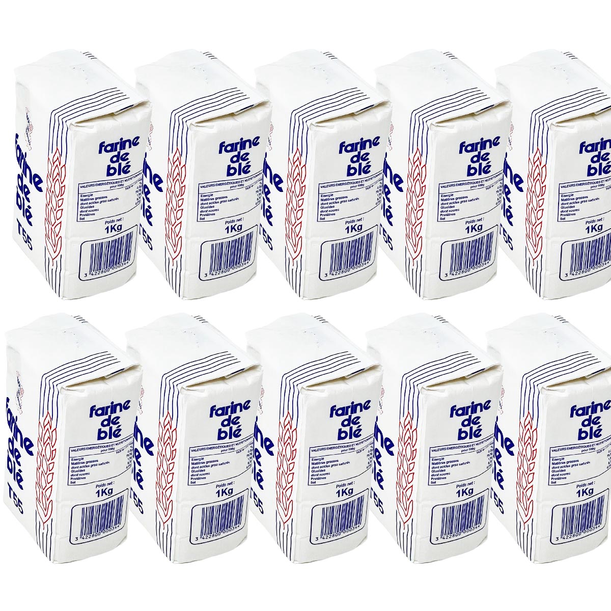 Farine De Blé Weizenmehl T55 (550er) aus Frankreich – 10 x 1KG für beste Backergebnisse