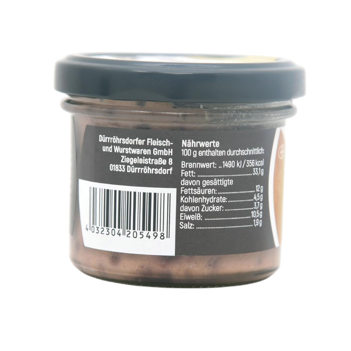 ***- 50 % Rabatt*** Dürrröhrsdorfer Birnen-Walnuss-Leberwurst – Feiner Genuss im Glas, 90g