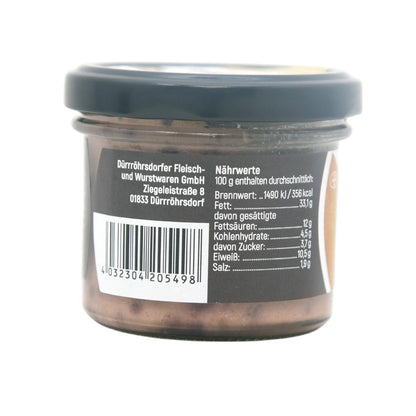 ***- 50 % Rabatt*** Dürrröhrsdorfer Birnen-Walnuss-Leberwurst – Feiner Genuss im Glas, 90g