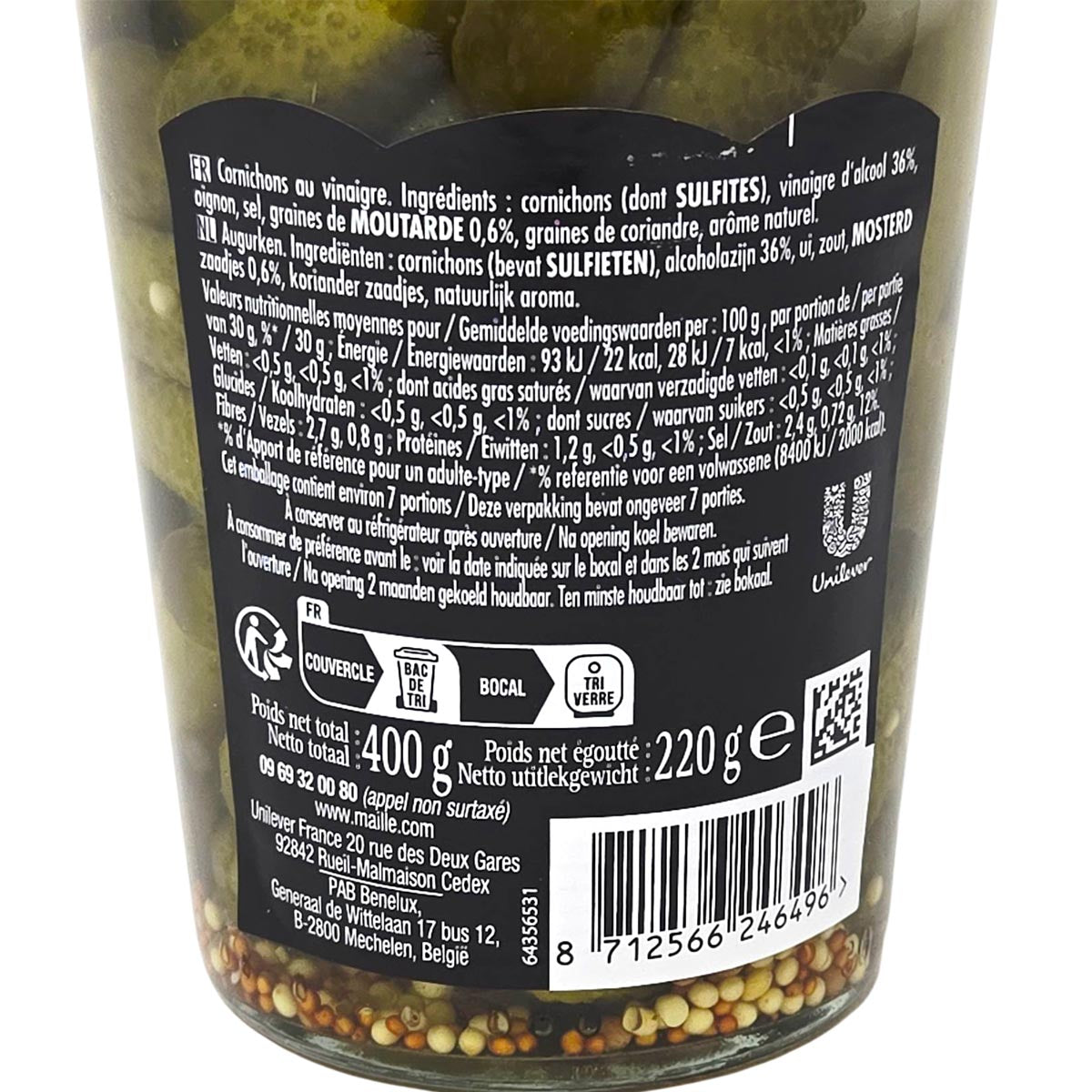 Maille Mini Gurken Cornichons Extra fein 12er Tray  12 x 400 Gr. Original