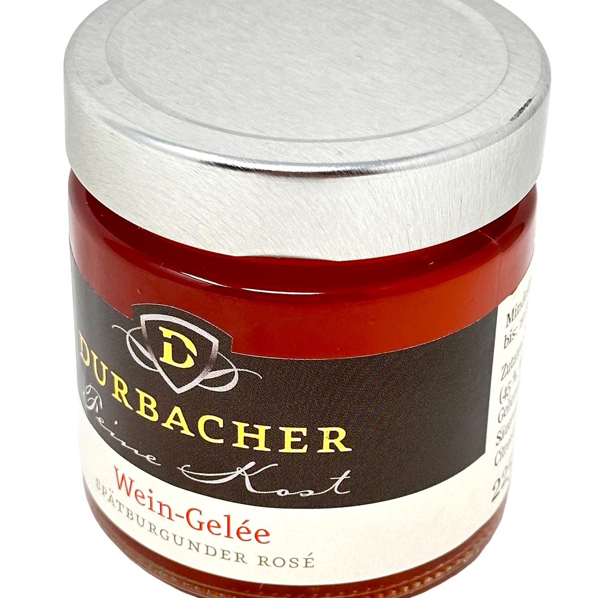 Durbacher Spätburgunder Wein-Gelee (rosé) 225g – Edles Gelee aus feinem Roséwein