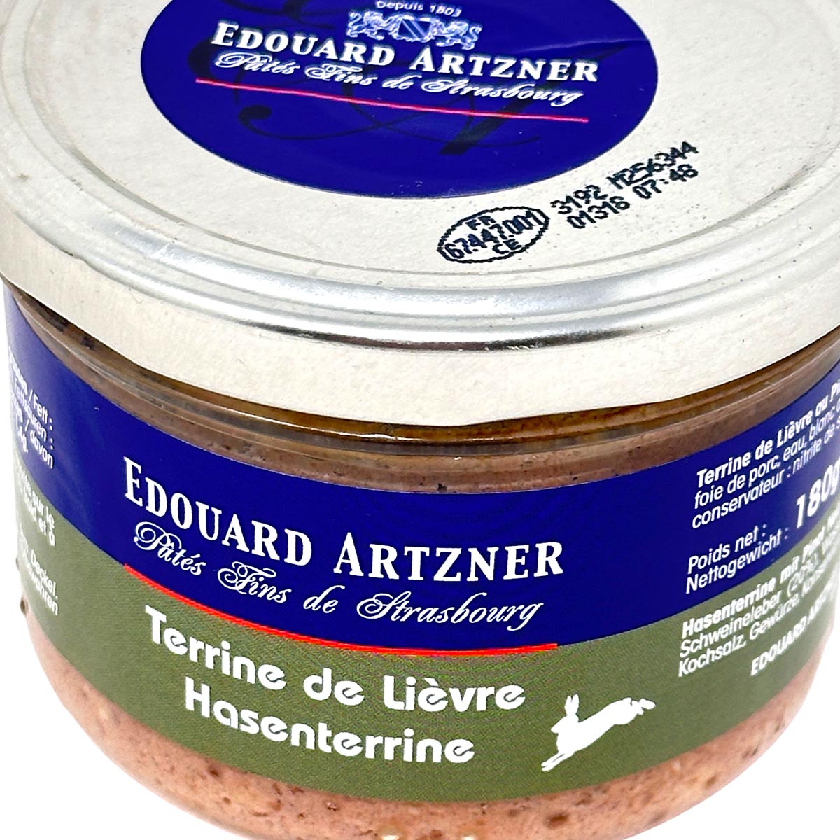 Edouard Artzner Hasenterrine mit Pinot Noir - Feine Delikatesse aus dem Elsass