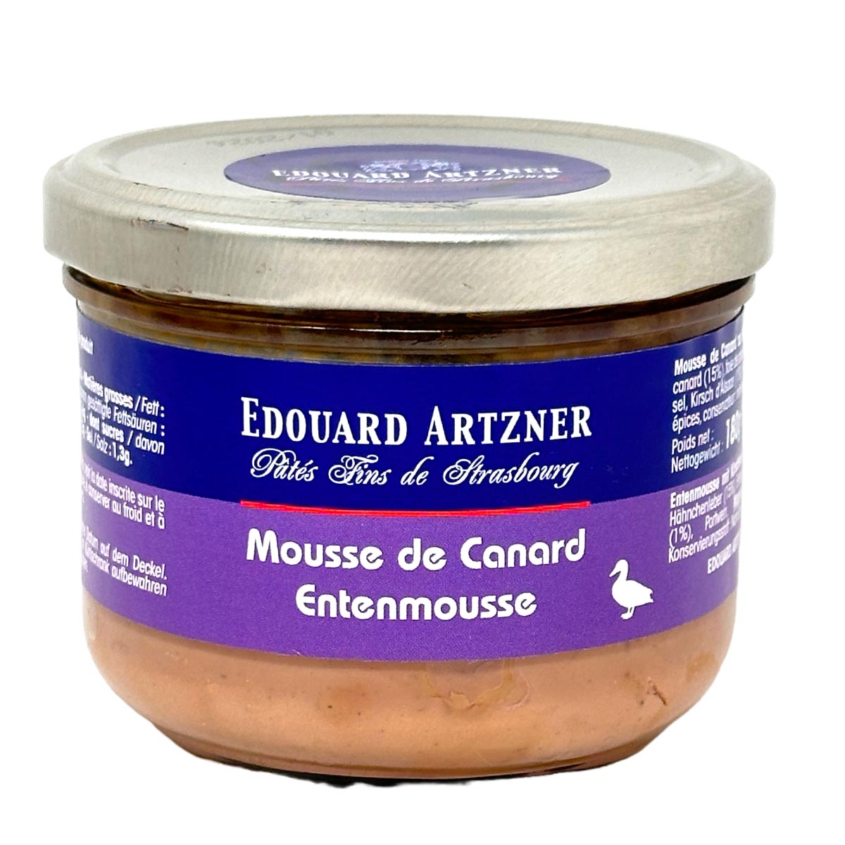 Edouard Artzner Entenmousse Terrine mit Kirschwasser - Delikatesse aus dem Elsass