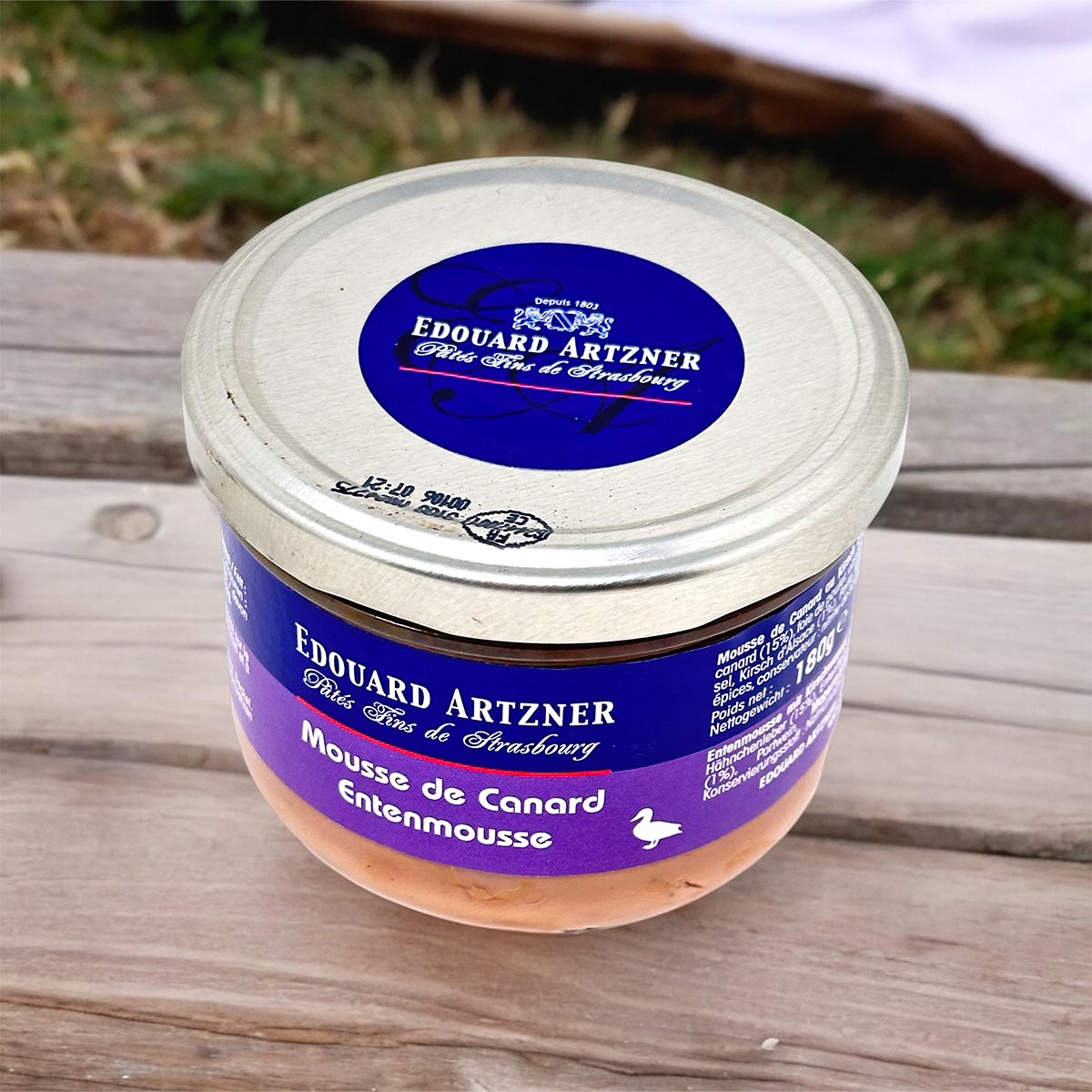 Edouard Artzner Entenmousse Terrine mit Kirschwasser - Delikatesse aus dem Elsass