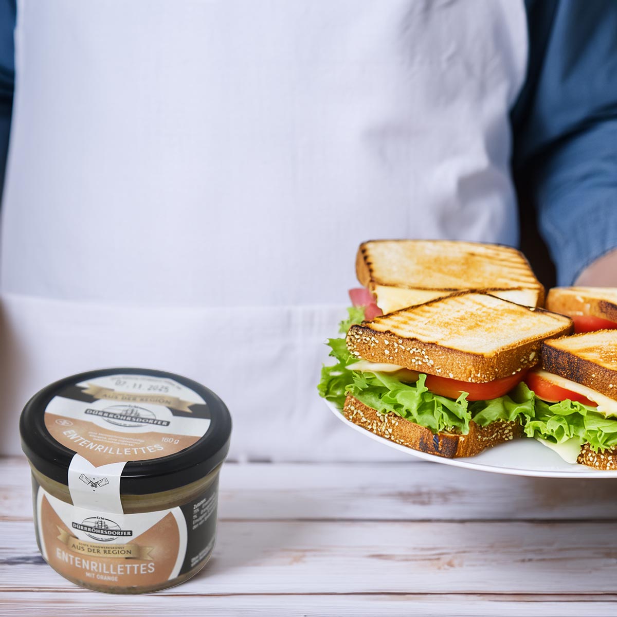 Dürrröhrsdorfer Entenrillette mit Orange 160g – Feinkost-Delikatesse im Glas