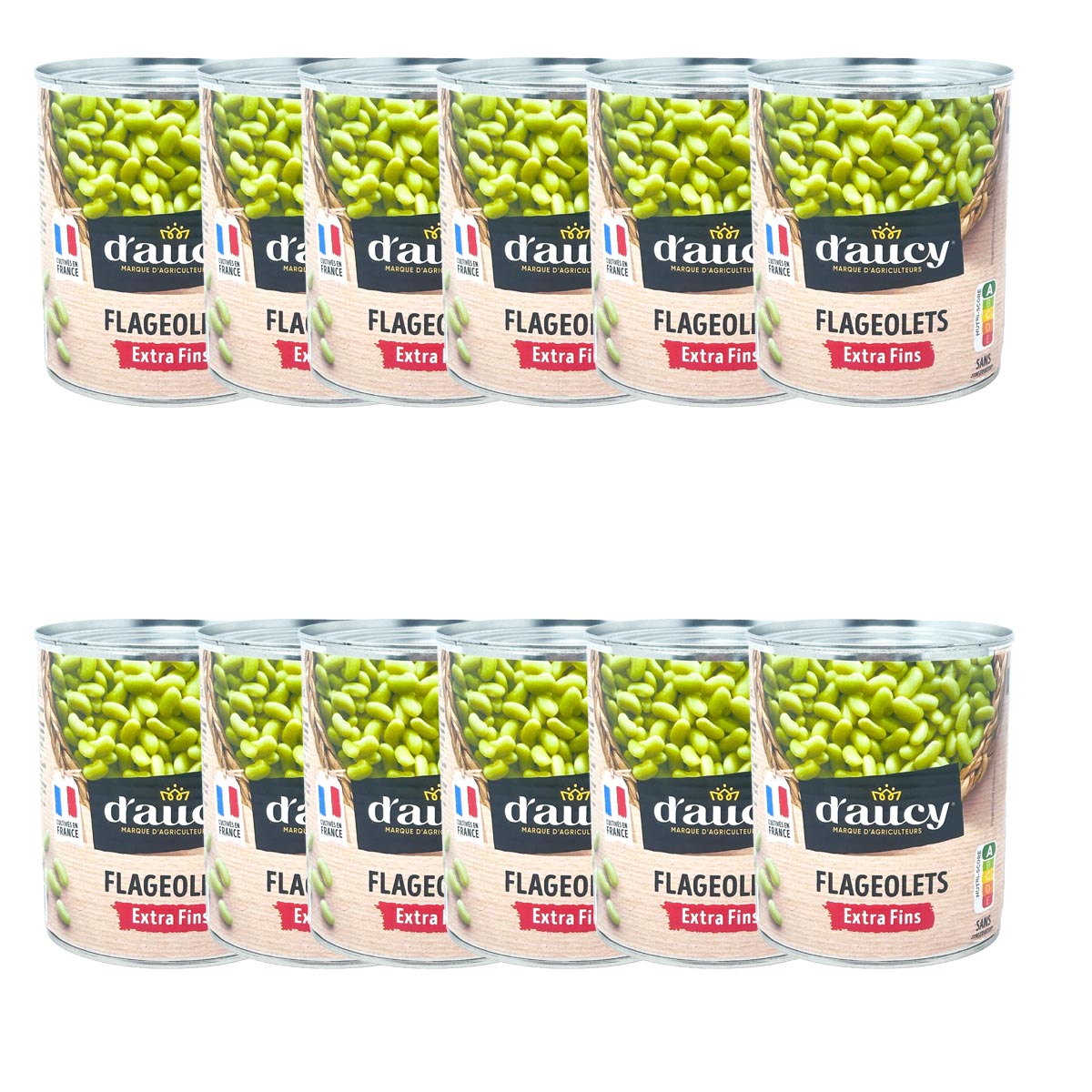 d'aucy Flageolets Grüne Bohnenkerne Extra Fein – 12 x 400g Dose, zart und vielseitig
