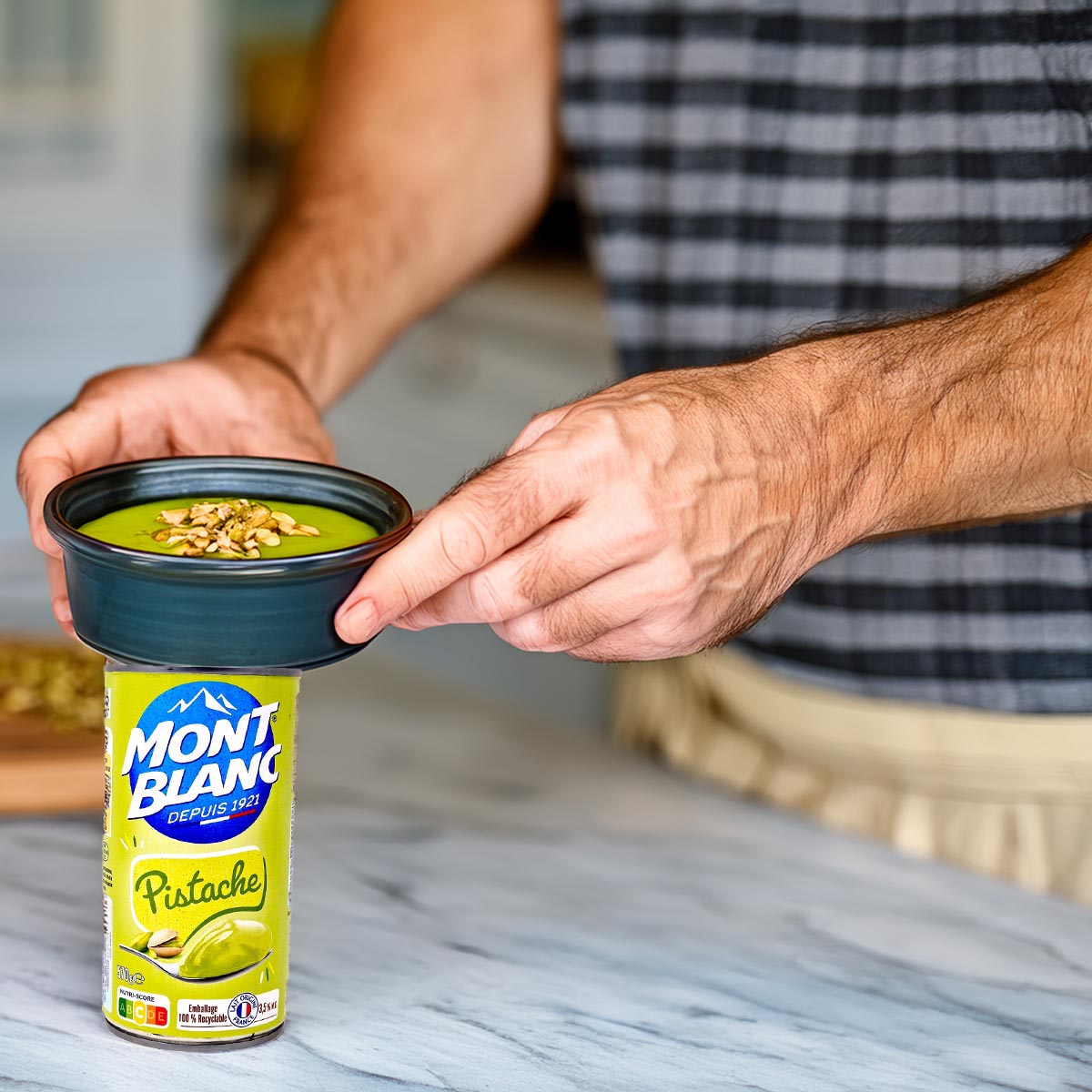 Mont Blanc Creme Pistache Dessert 570g – Pistaziencreme aus Frankreich