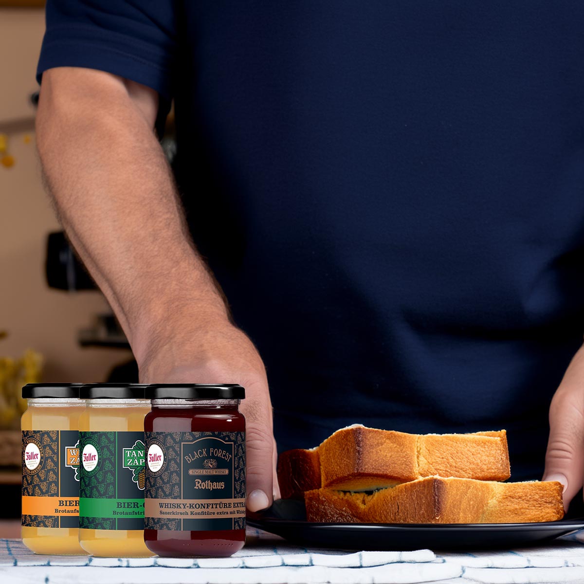 FeineHeimat Männer Konfitüren Set 3 Konfitüren Kirsch-Whisky, Bier&Hefeweizen á 330g