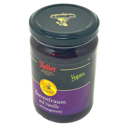 Faller Beerentraum Konfitüre mit Vanille – Hausgemachter Fruchtgenuss mit 60% Frucht, 330g