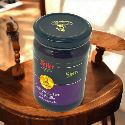 Faller Beerentraum Konfitüre mit Vanille – Hausgemachter Fruchtgenuss mit 60% Frucht, 330g