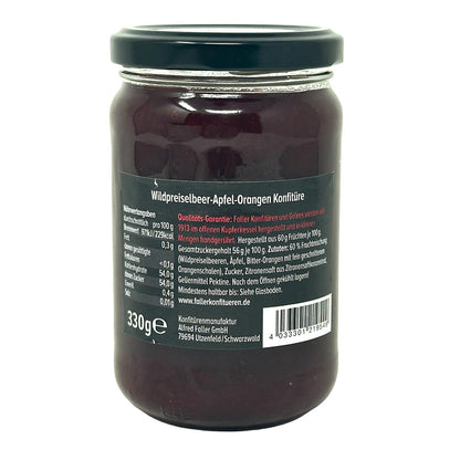 Faller Wildpreiselbeer-Apfel-Orangen Konfitüre – Hausgemachter Genuss aus dem Schwarzwald