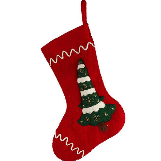 HÜBSCH 490029 Weihnachtssocke 'Weihnachtsbaum' - Festliche Freude für Geschenke und Dekoration