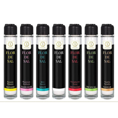 BACCYS Flor de Sal Meersalz Flocken in verschiedenen Geschmacksrichtungen Praktische Mühle