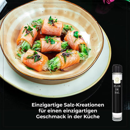 BACCYS Flor de Sal Meersalz Flocken in verschiedenen Geschmacksrichtungen Praktische Mühle