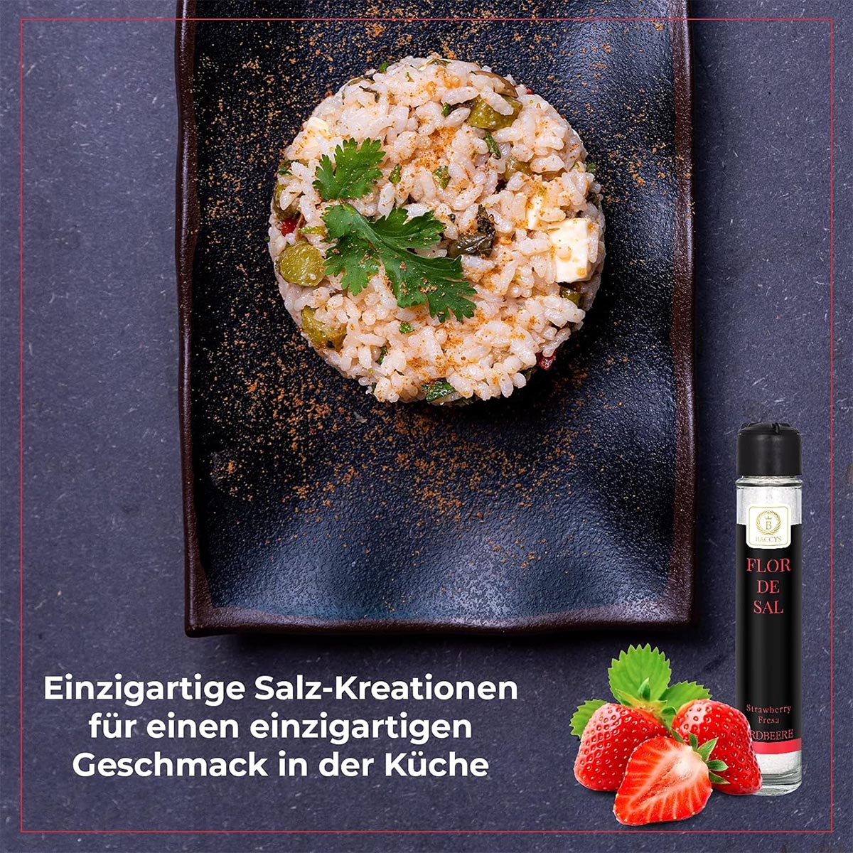 BACCYS Flor de Sal Meersalz Flocken in verschiedenen Geschmacksrichtungen Praktische Mühle