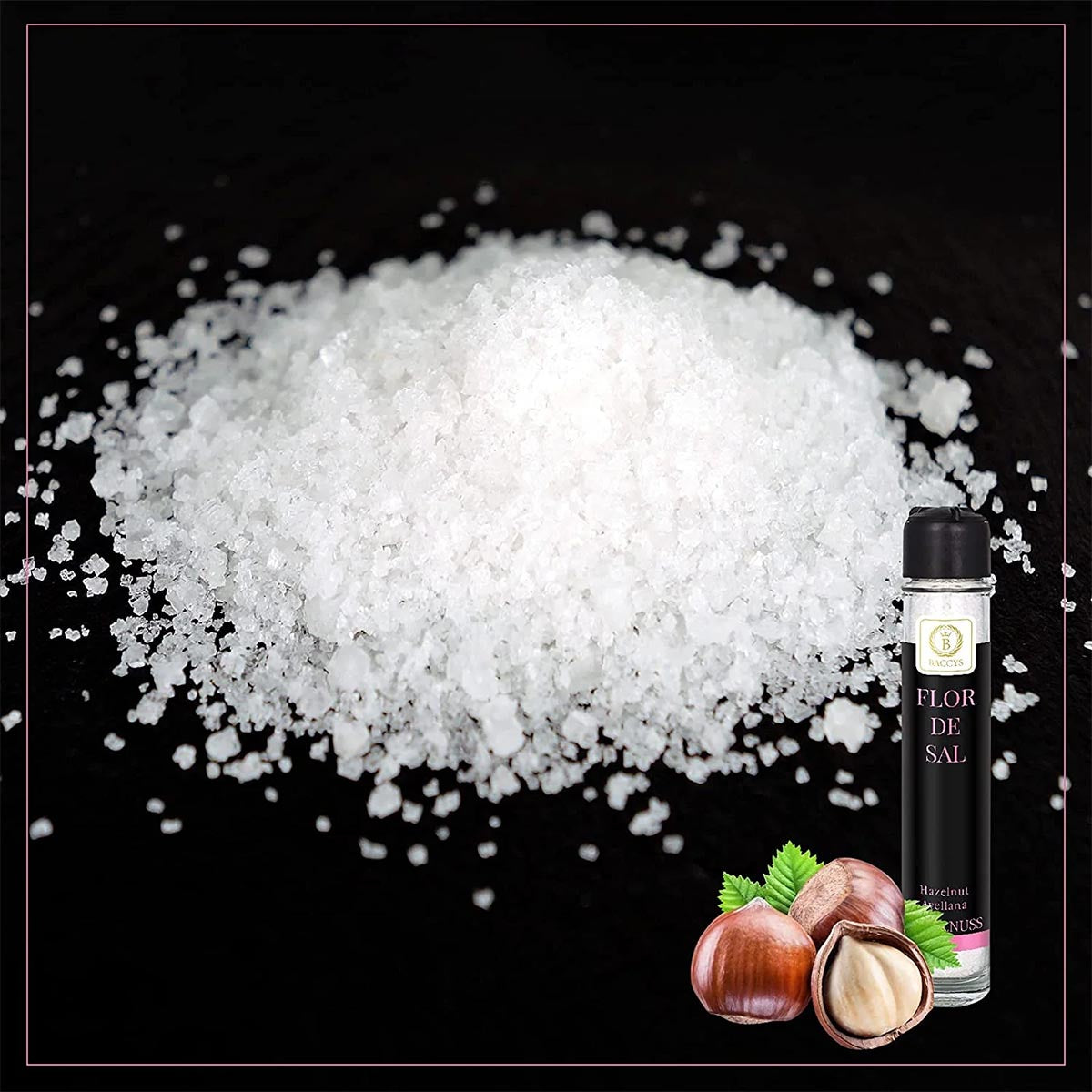 BACCYS Flor de Sal Meersalz Flocken in verschiedenen Geschmacksrichtungen Praktische Mühle