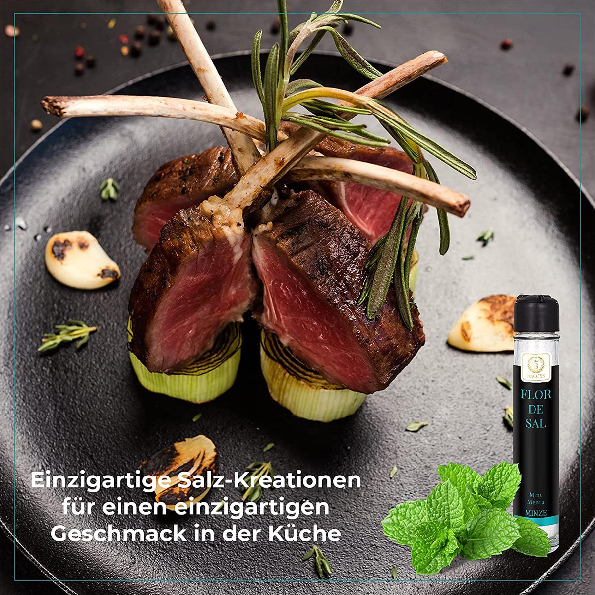 BACCYS Flor de Sal Meersalz Flocken in verschiedenen Geschmacksrichtungen Praktische Mühle