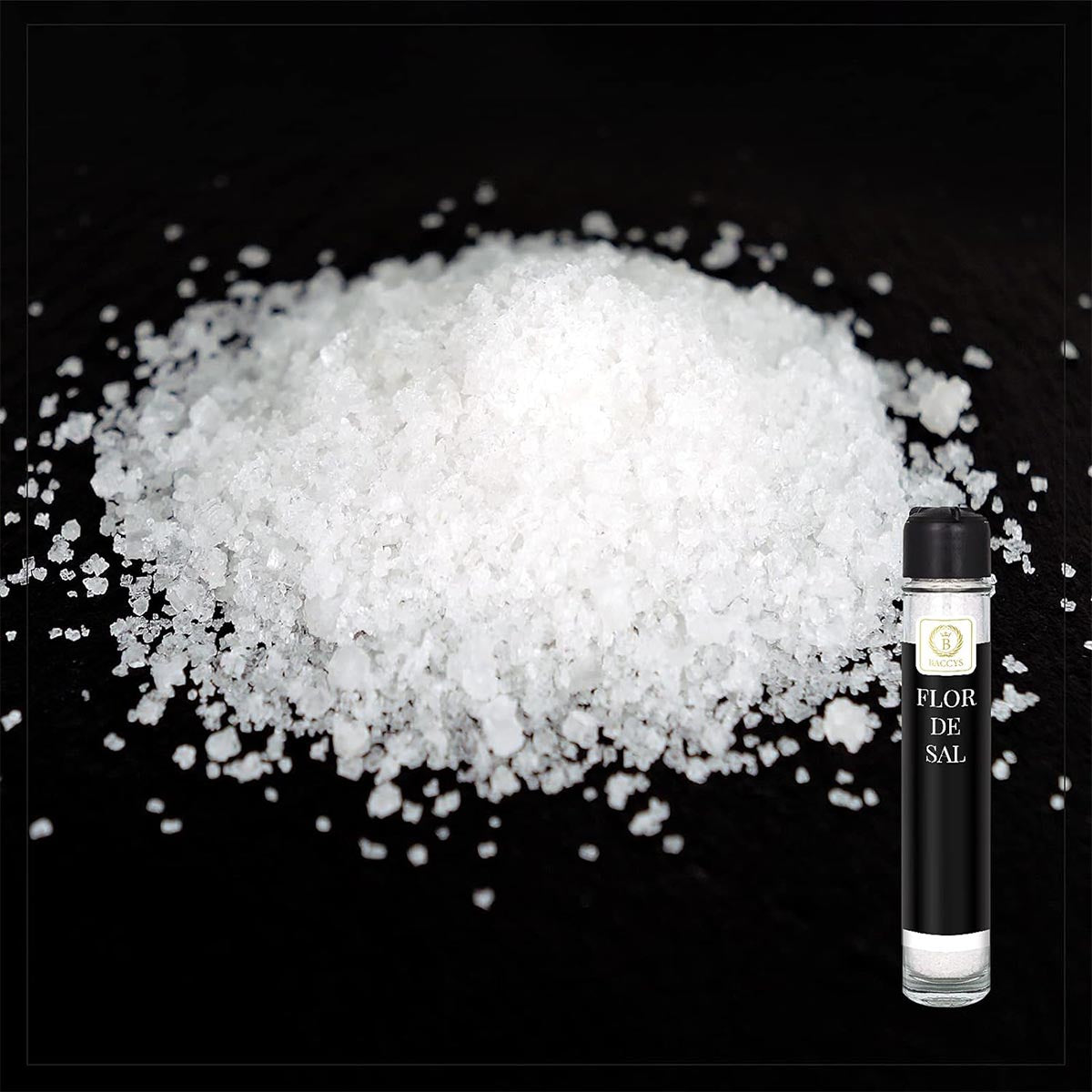 BACCYS Flor de Sal Meersalz Flocken in verschiedenen Geschmacksrichtungen Praktische Mühle
