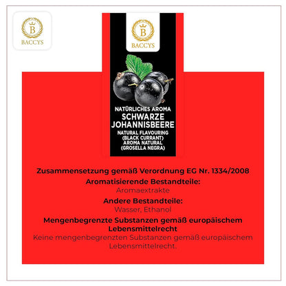 BACCYS Natürliches Aroma: Intensive Geschmacksvielfalt für Getränke und Backen, 10ml, vegan, zuckerfrei