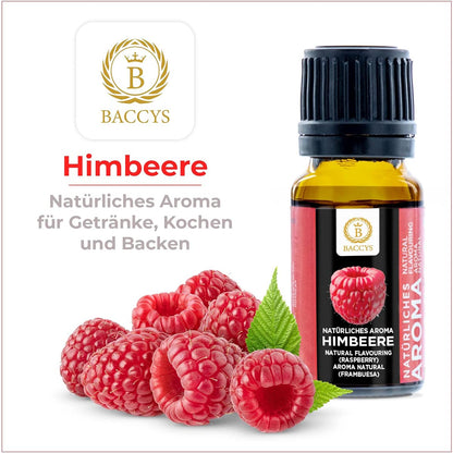 BACCYS Natürliches Aroma: Intensive Geschmacksvielfalt für Getränke und Backen, 10ml, vegan, zuckerfrei