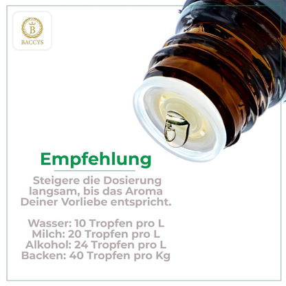 BACCYS Natürliches Aroma: Intensive Geschmacksvielfalt für Getränke und Backen, 10ml, vegan, zuckerfrei