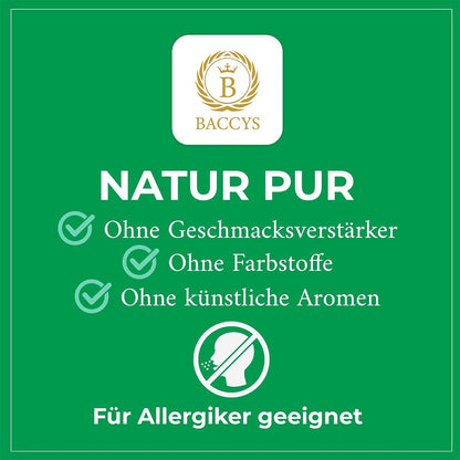BACCYS Natürliches Aroma: Intensive Geschmacksvielfalt für Getränke und Backen, 10ml, vegan, zuckerfrei