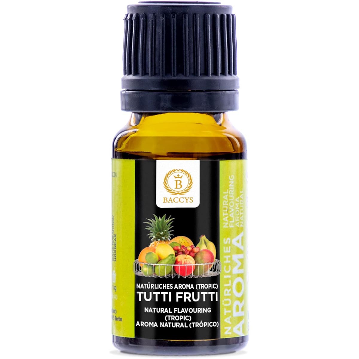 BACCYS Natürliches Aroma: Intensive Geschmacksvielfalt für Getränke und Backen, 10ml, vegan, zuckerfrei