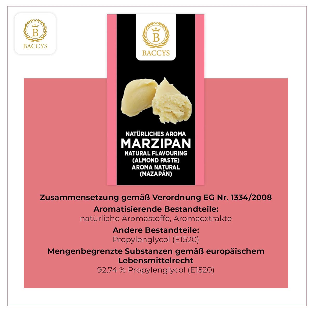 BACCYS Natürliches Aroma: Intensive Geschmacksvielfalt für Getränke und Backen, 10ml, vegan, zuckerfrei