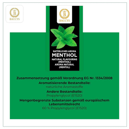 BACCYS Natürliches Aroma: Intensive Geschmacksvielfalt für Getränke und Backen, 10ml, vegan, zuckerfrei
