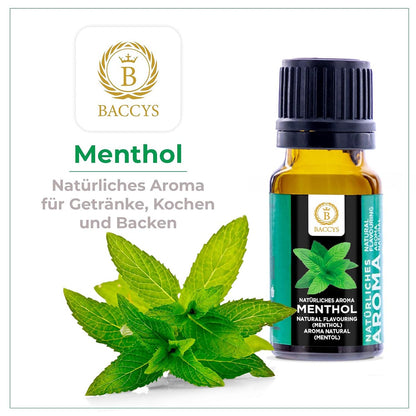 BACCYS Natürliches Aroma: Intensive Geschmacksvielfalt für Getränke und Backen, 10ml, vegan, zuckerfrei