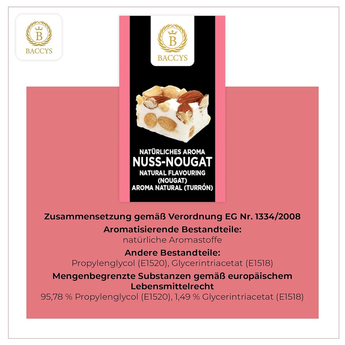 BACCYS Natürliches Aroma: Intensive Geschmacksvielfalt für Getränke und Backen, 10ml, vegan, zuckerfrei